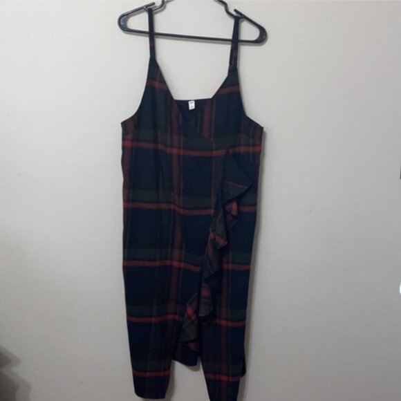 BP Plaid Ruffle Surplice Dress Size Large - Picture 3 of 5